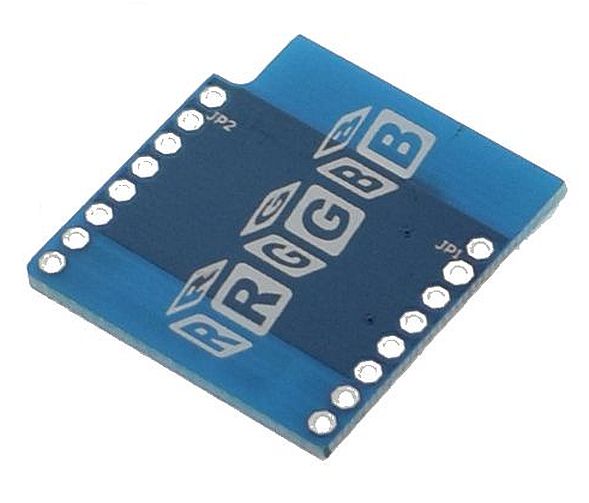 WEMOS D1 mini RGB WS2812B Shield achterkant schuin